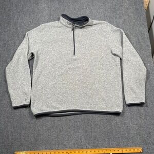 Koppen Mens Gray Fleece Quarter Zip Pullover Sweatshirt XL